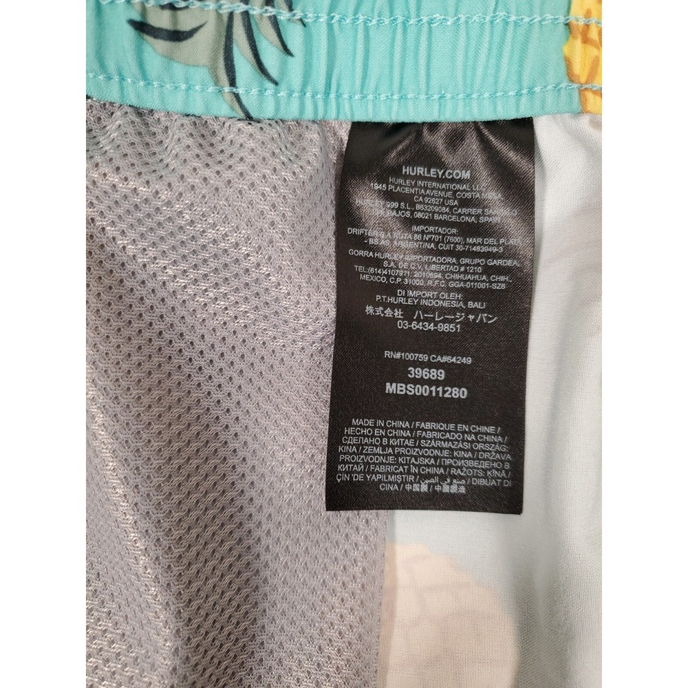Hurley Windnsea Pineapple 2 Volley Green 17" Swim Trunks Boardshorts Size 2X - Picture 13 of 13